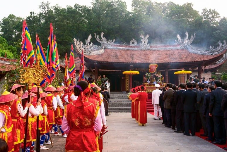 One of many ceremonies at the King Hung Temple Festival
