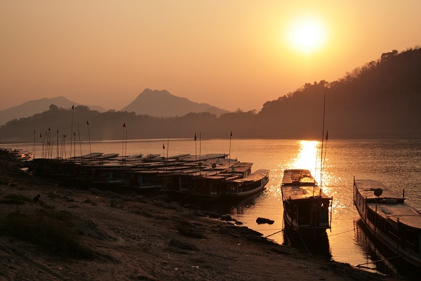 Sundown on the Mekong, near Luang Prabang, Laos