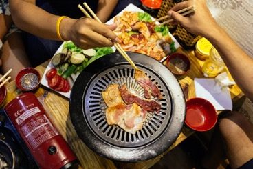 A BBQ restaurant on the streets of Hanoi