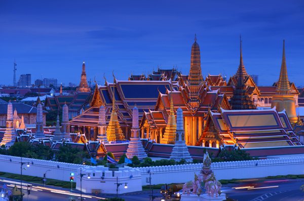 The Temple of the Emerald Buddha in the Grand Palace complex, Bangkok Thailand
