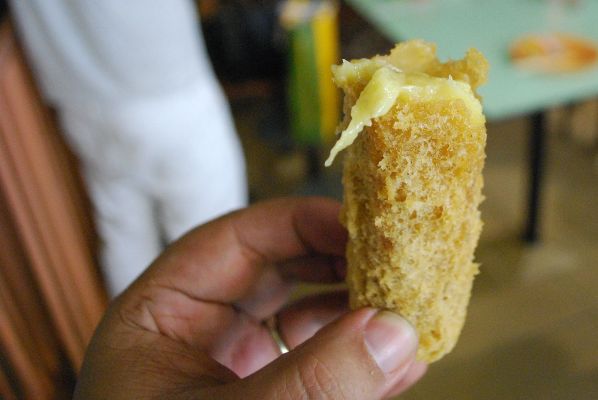 Durian fritter, Old Airport Road Hawker Center, Singapore. Image © Mike Aquino.