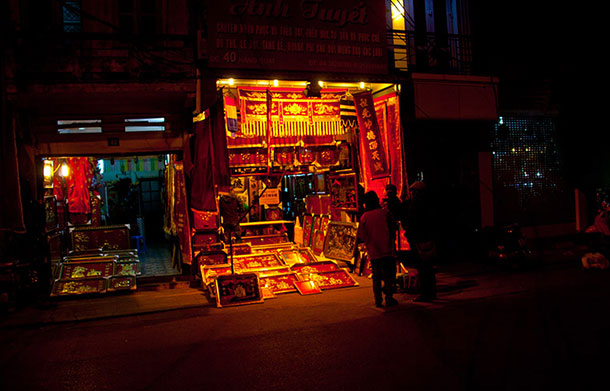 Shop in the Old Quarter at Night
