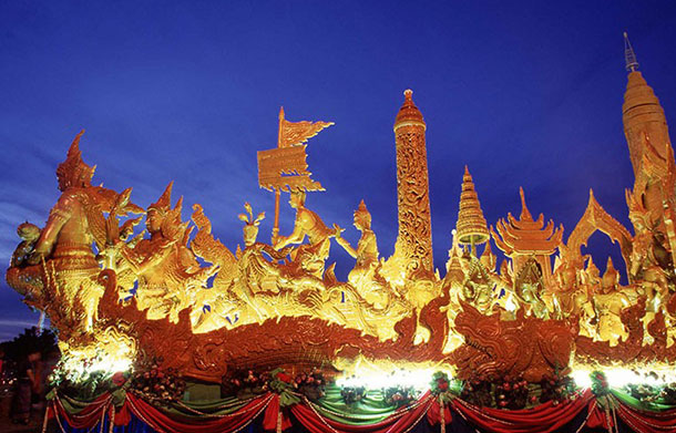 Ubon Ratchathani float. Image courtesy of the Tourism Authority of Thailand.