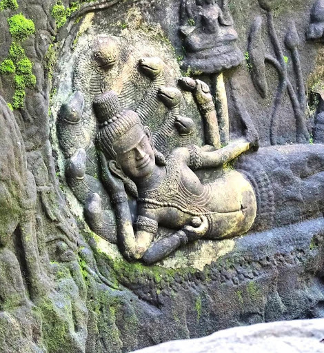 Kbal Spean is an Angkorian era archaeological site on the southwest slopes of the Kulen Hills to the northeast of Angkor in Banteay srei, Siem Reap Province, Cambodia.
