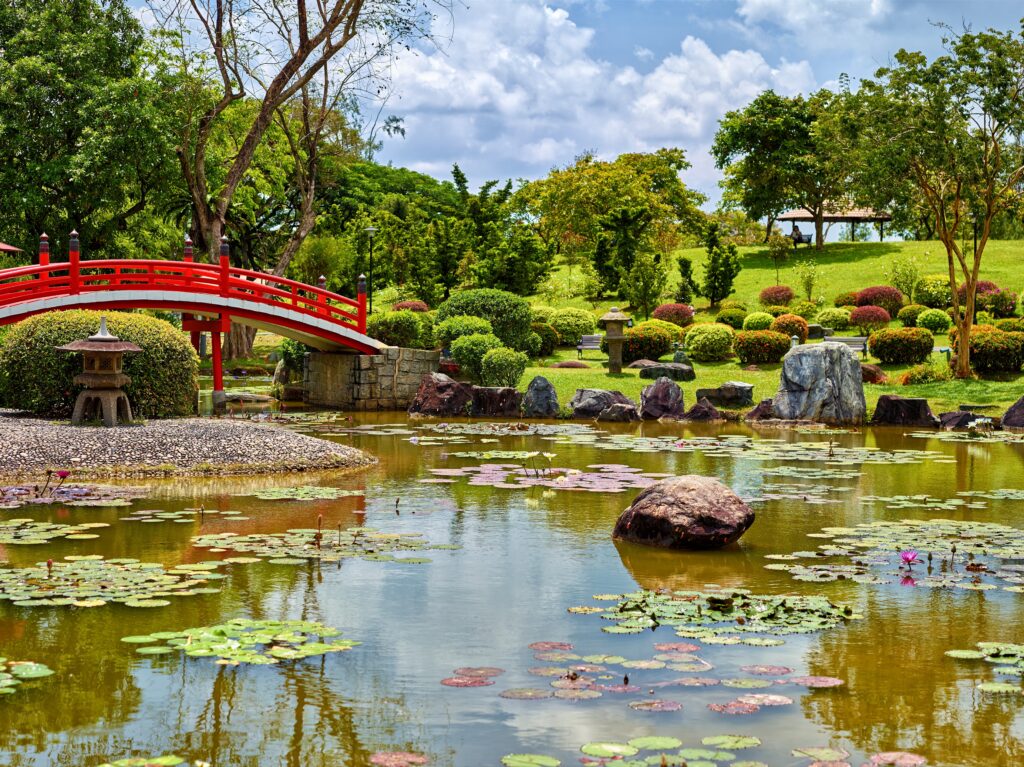 The Japanese Garden includes installations and flowers that mirror the country’s feel while merging seamlessly into Singapore’s styles.